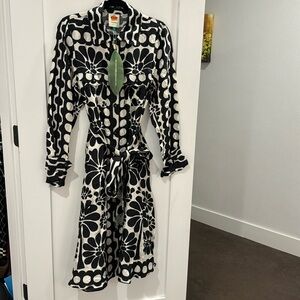 NWT Farm Rio dress with unique black and white design.